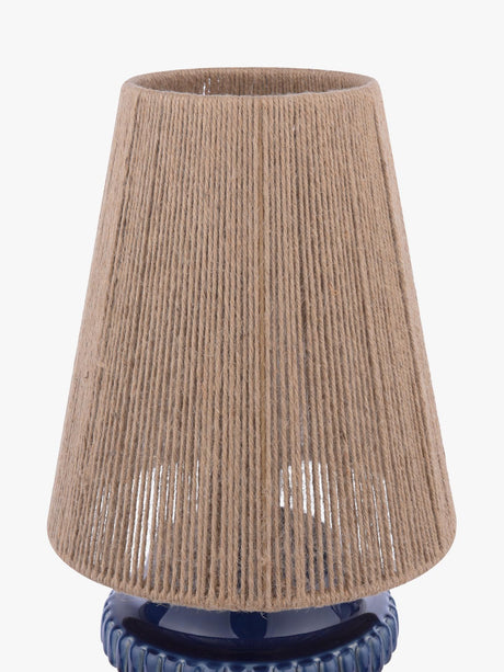 John Lewis Fully Assembled Pecan Reactive Table Lamp H48.50 x Dia.25cm Blue