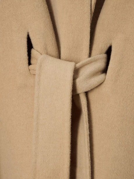 John Lewis Women's Wool Blend Tie Belt Cape Coat - One Size - Sand Brown - Kazoop 
