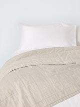 John Lewis Quilted Linen Cotton Quilted Bedspread 260 x 250cm - Undyed