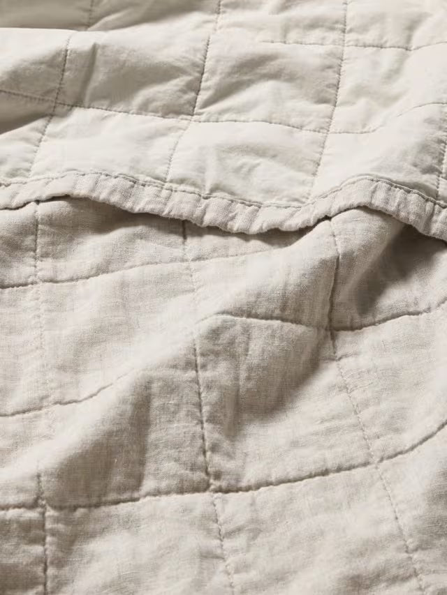 John Lewis Quilted Linen Cotton Quilted Bedspread 260 x 250cm - Undyed