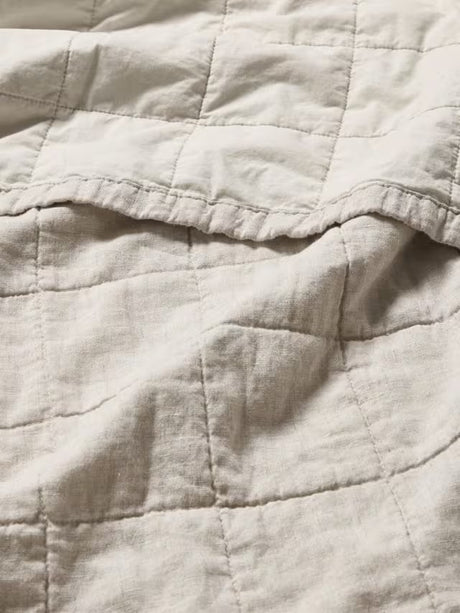 John Lewis Quilted Linen Cotton Quilted Bedspread 260 x 250cm - Undyed