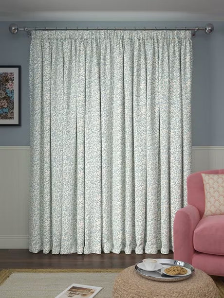 John Lewis Eloise Blackout Lined Pencil Pleat Curtains W228 x D182cm - Blue