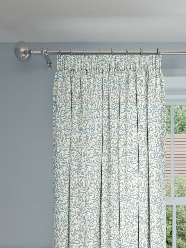 John Lewis Eloise Blackout Lined Pencil Pleat Curtains W228 x D182cm - Blue