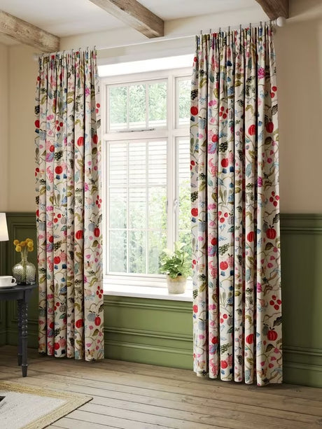 John Lewis Fruit Tree Print Pencil Pleat Blackout Curtains 167x228cm - Multi