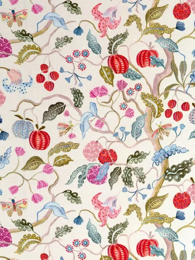 John Lewis Fruit Tree Pencil Pleat Pair Blackout Curtains W228 x D137cm