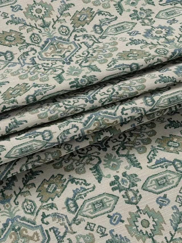 John Lewis Avani Weave Pair Lined Pencil Pleat Curtains 228 x 228cm - Green