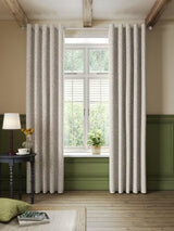 John Lewis Hidcote Weave Floral Pair Lined Eyelet Curtains 228 x 228cm Putty