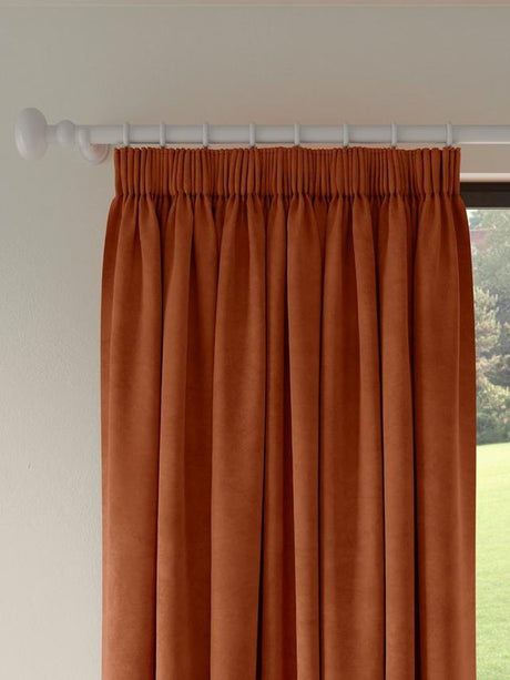 John Lewis Velvet Pair Lined Pencil Pleat Curtains W228 x Drop 274cm  Sienna