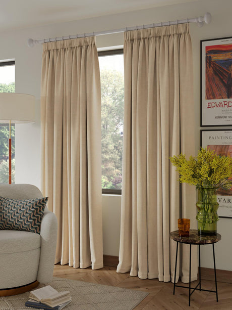 John Lewis Textured Weave Pair Blackout Pencil Pleat Curtains W167 x 274cm