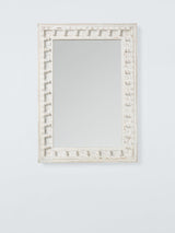 John Lewis Rajasthan Carved Wood Rectangular Wall Mirror 70 x 50cm White