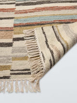 John Lewis Abstract Stripe Flatwoven Wool Rich Rug L150 x W90cm - Multi
