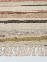 John Lewis Abstract Stripe Flatwoven Wool Rich Rug L150 x W90cm - Multi
