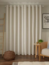 John Lewis Textured Boucle Lined Eyelet Curtains W228 x D228cm - Marshmallow