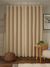 John Lewis Pure Cotton Pair Lined Eyelet Curtains W228 x D182cm - Natural