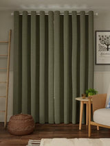 John Lewis Textured Boucle Lined Eyelet Curtains W167 x D182cm - Avocado