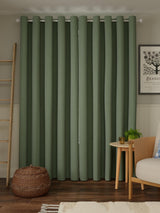 John Lewis Pure Cotton Pair Lined Eyelet Curtains Myrtle Green W228 x 228cm