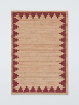 John Lewis Stepped Chevron Rectangular Jute Rug 180 x 120cm - Red/Natural