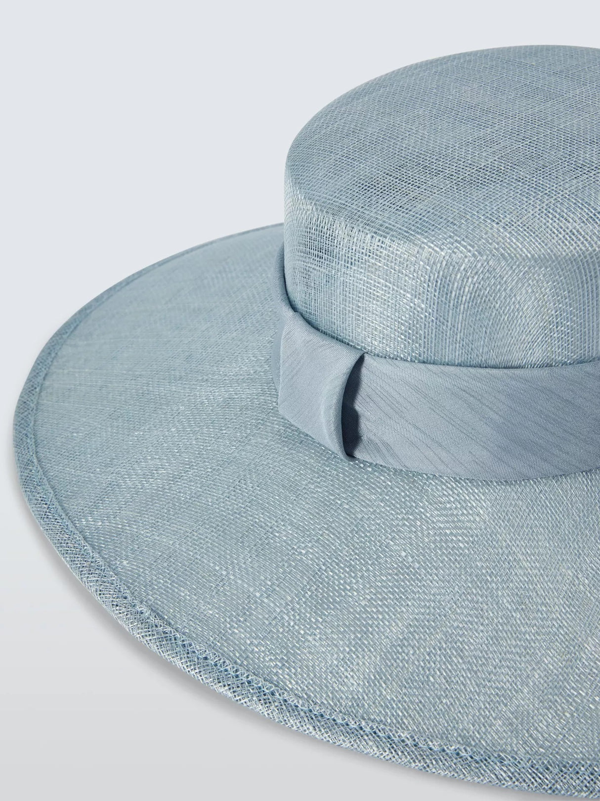John Lewis Katy Sinamay Down Wide Brim Ascot Wedding Occasion Hat - Blue