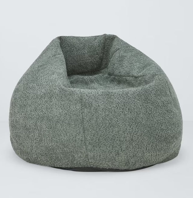 John Lewis Bean Bag Textured Bouclé Snuggle Chair 110 x 80 x 80cm - Sage