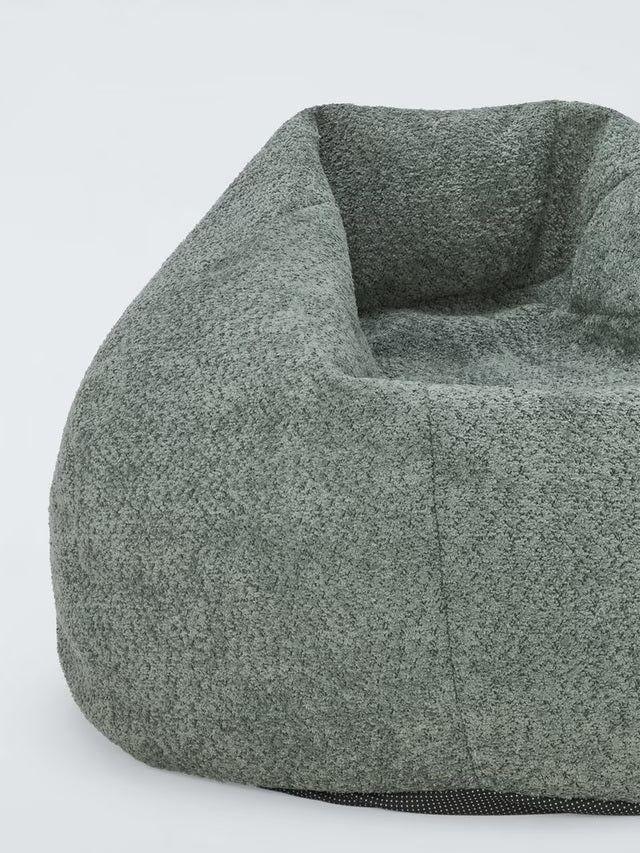 John Lewis Bean Bag Textured Bouclé Snuggle Chair 110 x 80 x 80cm - Sage