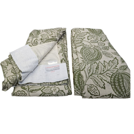 John Lewis x Sanderson Cantaloupe Pencil Pleat Curtains 228 x 228cm - Pesto