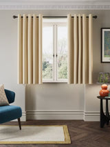 John Lewis Velvet Chenille Thermal Eyelet Curtains W228 x D137cm - Natural