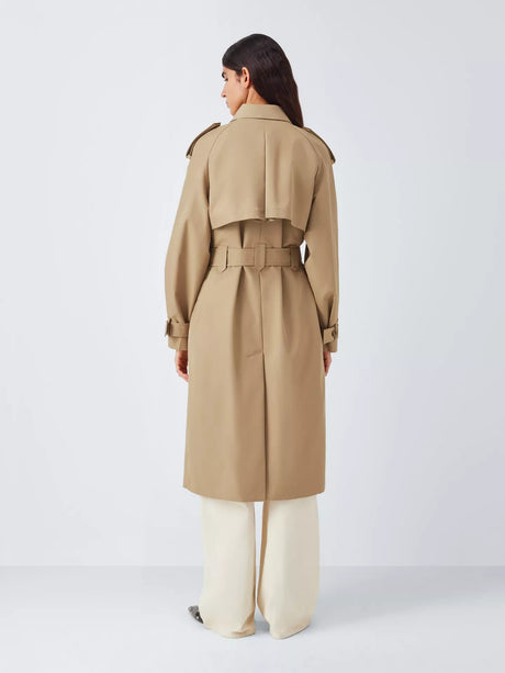John Lewis Women's Water Repellent Knee Length Trench Coat - Camel - UK 14