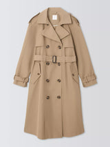 John Lewis Women's Water Repellent Knee Length Trench Coat - Camel - UK 8