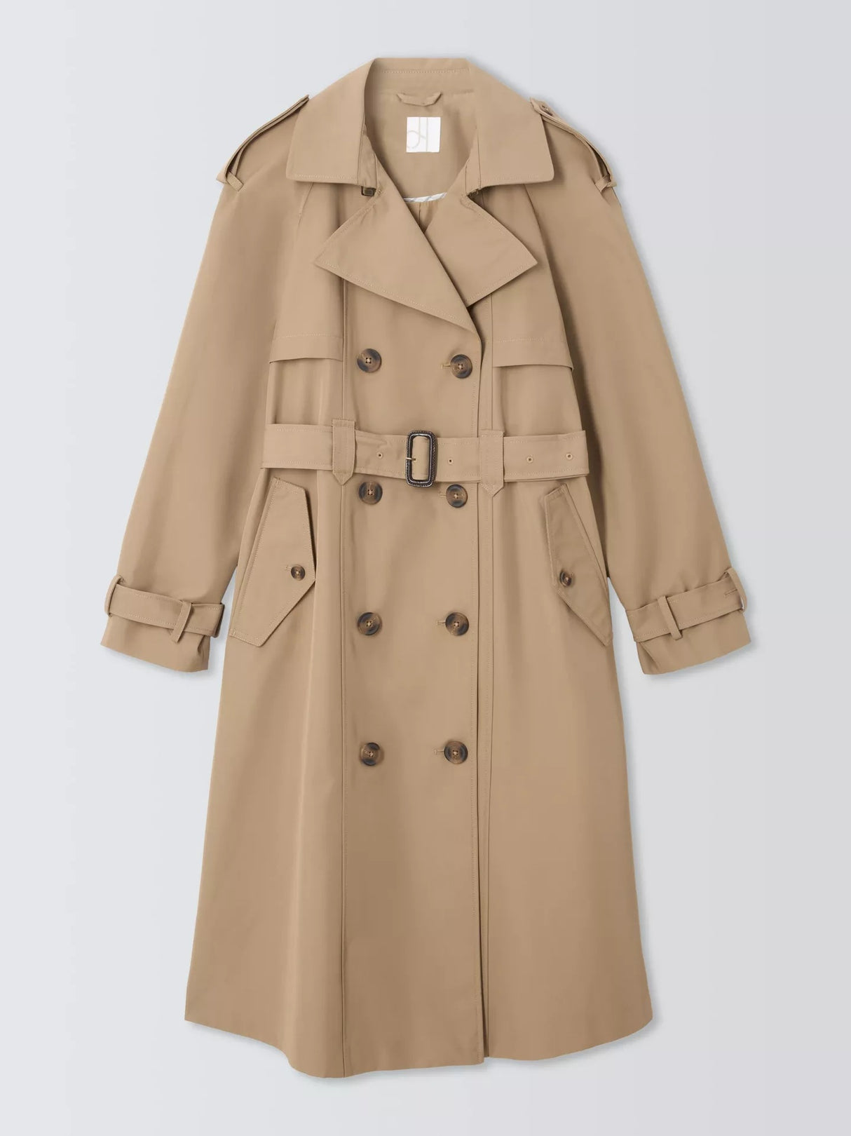 John Lewis Women's Water Repellent Knee Length Trench Coat - Camel - UK 14