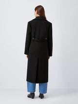 John Lewis Women's Double Breasted Button Wool Blend Coat - Black - UK 12