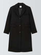 John Lewis Women's Long Single Breasted Wool Blend Coat - Black - UK 20
