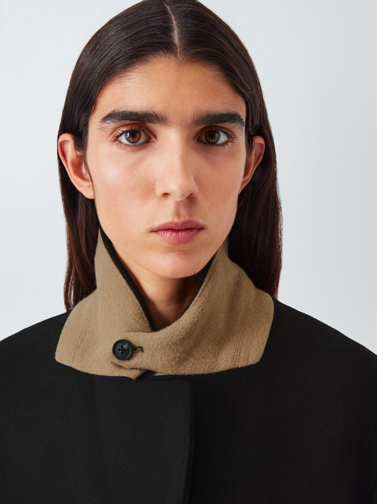 John Lewis Women's Long Single Breasted Wool Blend Coat - Black - UK 20