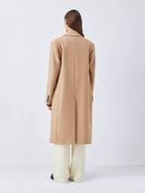 John Lewis Women's Single Breasted Knee Length Wool Blend Coat - Camel UK 12