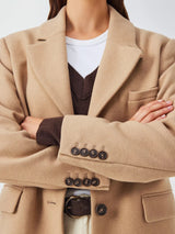 John Lewis Women's Single Breasted Knee Length Wool Blend Coat - Camel UK 12