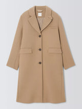 John Lewis Women's Single Breasted Knee Length Wool Blend Coat - Camel UK 12
