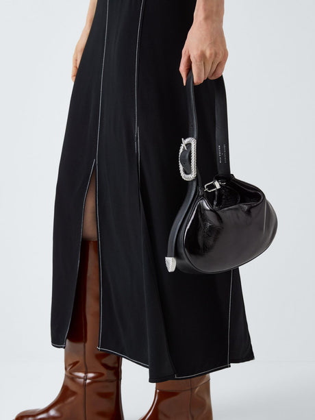 John Lewis x REJINA PYO Womens Fully Lined Plain Leather Grab Bag - Black