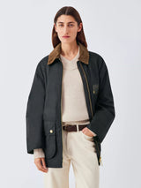 Barbour Women's Earlston Straight Cut Waxed Cotton Jacket - Black/Multi UK 8