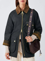 Barbour Women's Earlston Straight Cut Waxed Cotton Jacket - Black/Multi UK 8