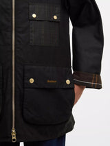 Barbour Women's Earlston Straight Cut Waxed Cotton Jacket - Black/Multi UK 8