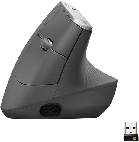 Logitech MX Vertical Advanced Ergonomic 2.4GHz Wireless Mouse - Graphite - Kazoop 
