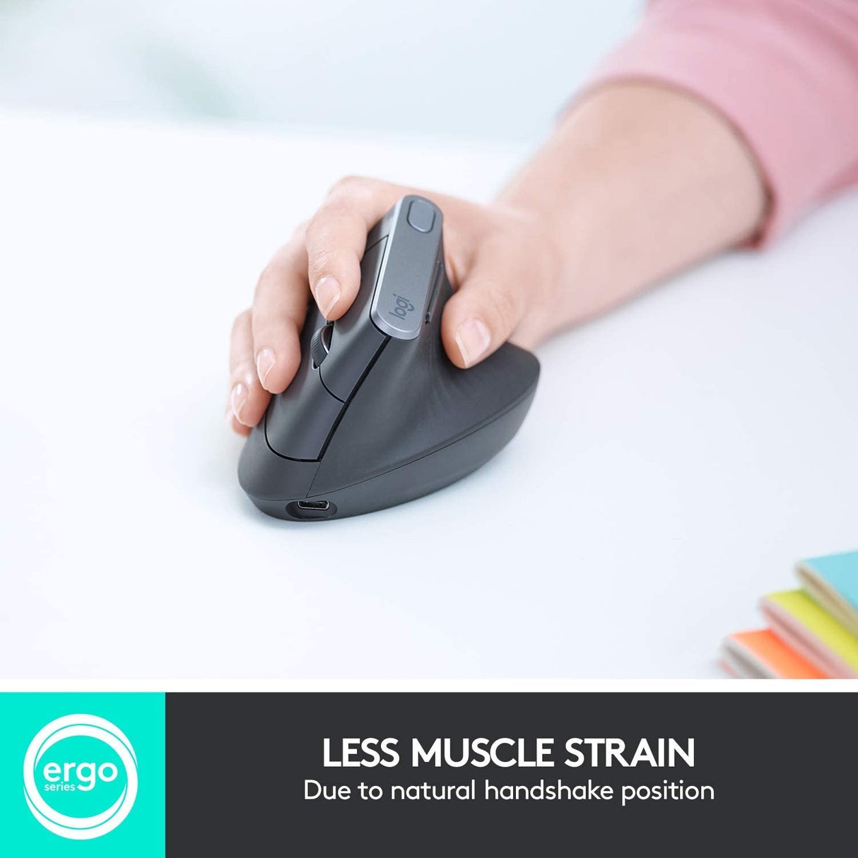 Logitech MX Vertical Advanced Ergonomic 2.4GHz Wireless Mouse - Graphite - Kazoop 