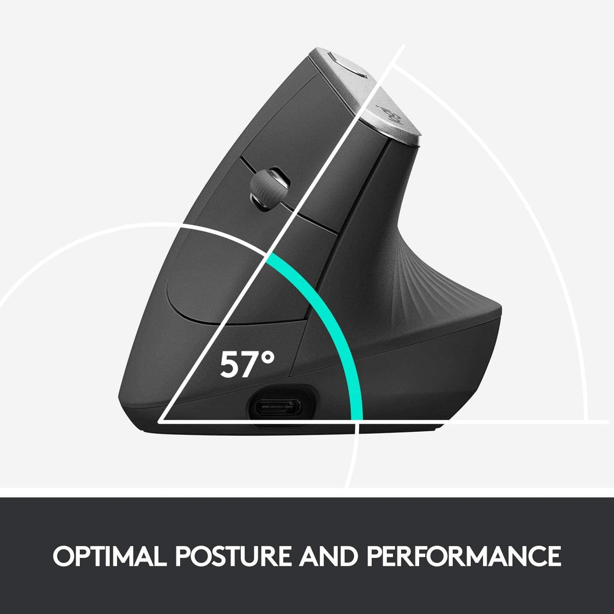 Logitech MX Vertical Advanced Ergonomic 2.4GHz Wireless Mouse - Graphite - Kazoop 