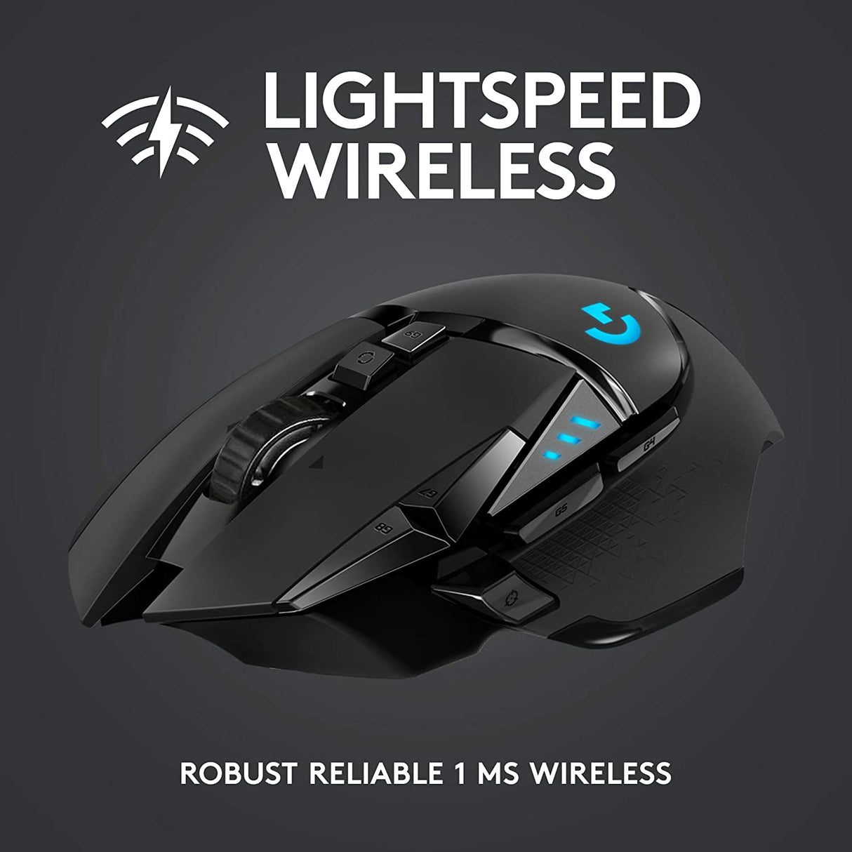 Logitech 910-005568 G502 Lightspeed Wireless Gaming Mouse - Black - Kazoop 