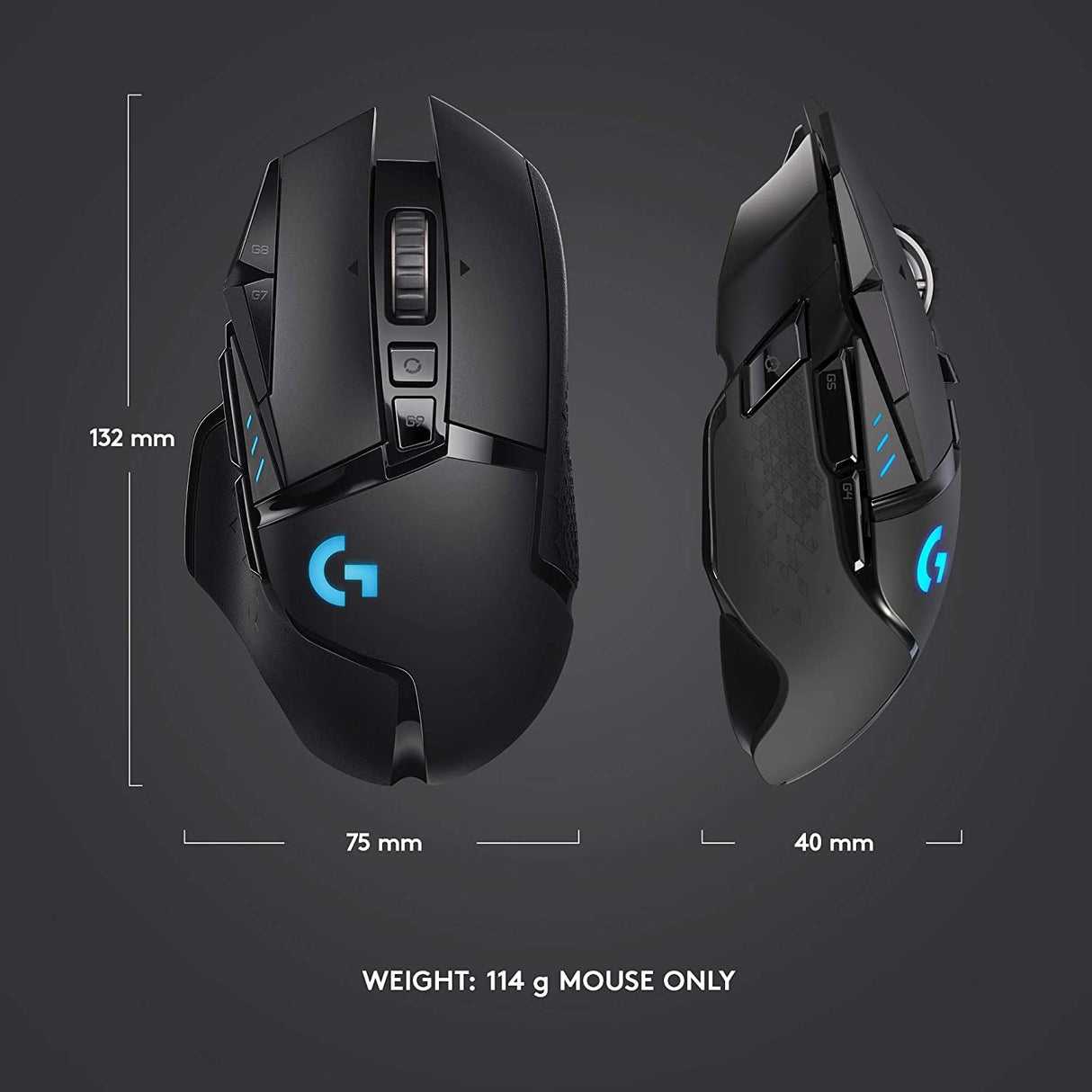 Logitech 910-005568 G502 Lightspeed Wireless Gaming Mouse - Black - Kazoop 