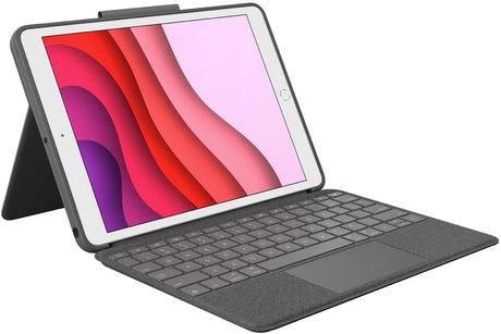 Logitech Combo Touch Trackpad Keyboard Folio Case for iPad 10.2'' - Grey - Kazoop 