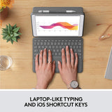Logitech Combo Touch Trackpad Keyboard Folio Case for iPad 10.2'' - Grey - Kazoop 