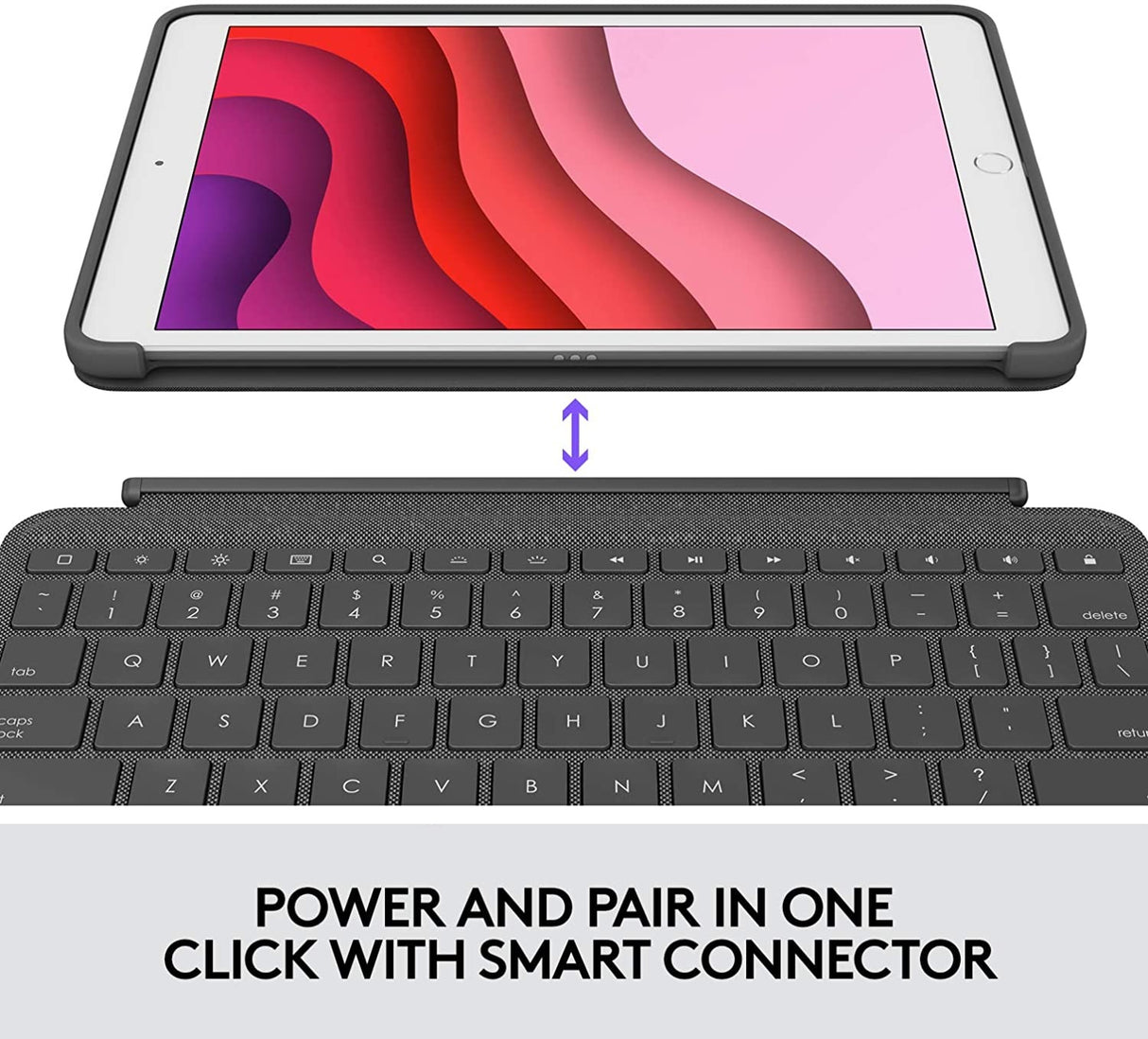 Logitech Combo Touch Trackpad Keyboard Folio Case for iPad 10.2'' - Grey - Kazoop 