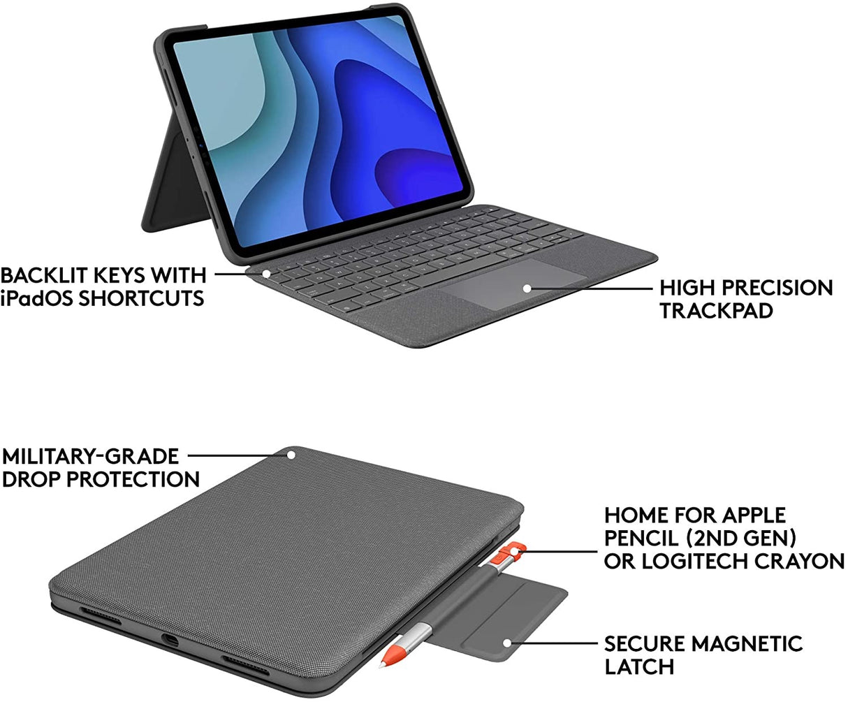 Logitech Folio Touch Keyboard Case for iPad Pro 11'' - Graphite - Kazoop 