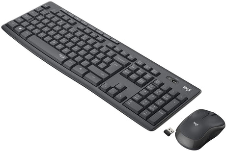 Logitech MK295 Silent Wireless Keyboard QWERTY UK & Mouse - Black - Kazoop 