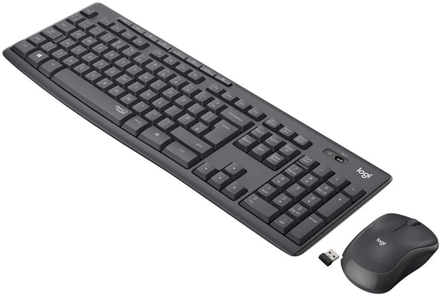 Logitech MK295 Silent Wireless Keyboard QWERTY UK & Mouse - Black - Kazoop 